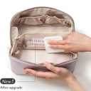 EACHY Travel Makeup Bag, Large Capacity Cosmetic Bag for Women, Waterproof PU Leather, Flat Open Portable Toiletry Bag for Skincare, Brushes & Travel Essentials
