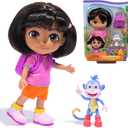 Dora, Best Friends Dora & Boots Set, 6-inch Doll with Clothes, Backpack & Boots Toy Figure, Kids Toys for Girls & Boys Ages 3 and Up
