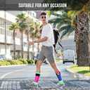 Cycling Socks for Men and Women - Breathable Crew Running Socks -Sport Sock Made for your Daily Exercise and Workouts (Small, Gas Blue-fuchsia)