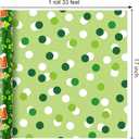 2 x Merture St. Patricks Green Reversible Wrapping Paper Roll - 17 In x 32.8 Ft (46.5 sq.ft.ttl.) - Lucky Shamrocks, Leprechaun Hats, Gold Pots and Horseshoes with Watercolor Green Polka Dots Design for Festive St. Patrick's Day, DIY Crafts, Holiday Greeting Cards and Irish Themed Celebrations