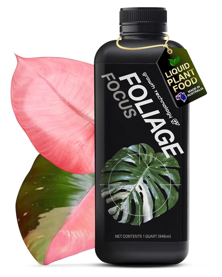 Growth Technology GT Foliage Focus - Liquid Indoor Plant Food for Houseplants, Tropical Plants, Aroids, Ferns and Palms  Concentrated Formula for Vibrant Leaves and Dense Foliage  1 Quart (946 mL)