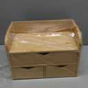 Hacaroa 3 Tier Bamboo Desktop Organizer with 3 Drawers, Mini Tabletop Craft Box Cosmetic Storage Drawer with Handle, Portable Desk Letter Mail Sorter for Office Supply, Toiletries