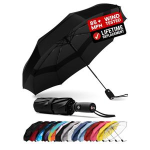 REPEL Windproof Travel Umbrella - Compact & Withstands Winds up to 85MPH , Strongest Premium Auto Folding Umbrella for Rain and Sun - Durable, Light & Portable for Women & Men , Fits Backpack & Cars