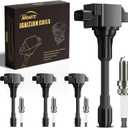 Ignition Coil Pack and Iridium Spark Plug for 2007-2019 Nissan Altima Cube Rogue Sentra Versa Pathfinder & Infiniti QX60 1.6L 1.8L 2.0L 2.5L Accessories, Replacement UF549 & 9029, Set of 4