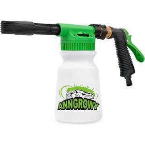 anngrowy Car Wash Foam Gun Soap Car Wash Foam Cannon for Garden Hose Foam Sprayer Car Wash Soap Foam Gun for Garden Hose Foam Cannon Blaster Hose Foam Cannon Gun Quick Connector to Any Garden Hose (green)