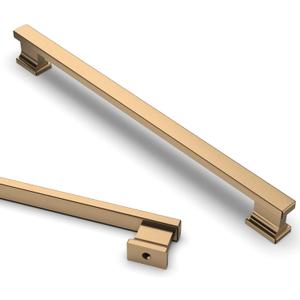 Asidrama 10 Pack 7 Inch( 177mm ) Hole Centers Champagne Bronze Kitchen Cabinet Handles, Brushed Brass Cabinet Pulls Kitchen Cabinet Hardware for Cupboard Gold Drawer Pulls