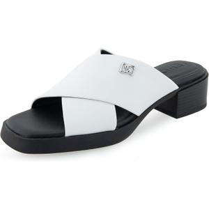 Aerosoles Women's DUANE Low Heeled Slide Sandal (9, White Pu)