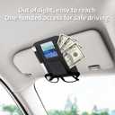 Alcantara Material Car Visor Organizer, Universal Sun Visor Organizer for Trucks Vehicles Suvs, Car Visor Storage Pocket, Sun Visor Pouch For Sunglasses, Cards and Pens - 4 Card Slots - Black