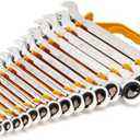 GEARWRENCH 16 Piece Ratcheting Combination Wrench Set with Tray | Metric | 9416