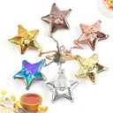 5Pcak Star Shaped Tea Ball Loose Leaf Infuser with Chain Hook, Stainless Steel Tea Strainer for Loose Leaf Tea and Spices & Seasonings