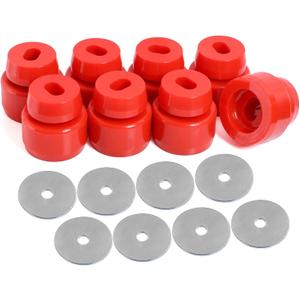 Body Mount Bushing Kit 7-141 Compatible with 1999-2014 Chevy Silverado GMC Sierra 1500 2500 2WD/4WD Cab Mount (RED)