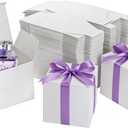 Jucoan 100 Pack White Paper Gift Boxes with Lids, 4 x 4 x 4 Inch Gift Wrapping Box Party Favor Box Goodies Treat Boxes Candy Boxes for Wedding, Bridesmaids Proposal, Birthday, Graduation, Mother's Day
