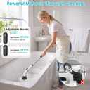 Electric Spin Scrubber for Bathroom,Power Cleaning Brush with 7 Replaceable Brush Heads, Adjustable Long Handle, Cordless Electric Shower Scrubber for Home, Floor, Kitchen & Car
