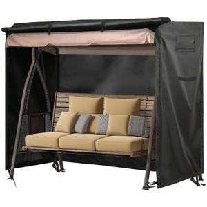 Outdoor Swing Covers 3 Seater Waterproof Patio Hammock Garden Porch Swing Cover Garden Glider Chair Cover UV Resistant Swing Canopy Covers All Weather Protection (80 x 59 x 72inch)