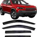 2014-2023 Side Window Visor Deflectors for Jeep Cherokee KL Latitude Altitude Limited Trailhawk X Smoke Tinted Rain Guards 2015 2016 2017 2018 2019 2020 2021 2022