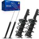 KAX Quick Front Rear Struts for 2004 2005 2006 Madza 3, 2007-2009 Madza 3 2.0L/2.3L Front Rear Shocks Complete Struts Assemblies with Coil Spring Set of 4, Replace 172263 172264 343412