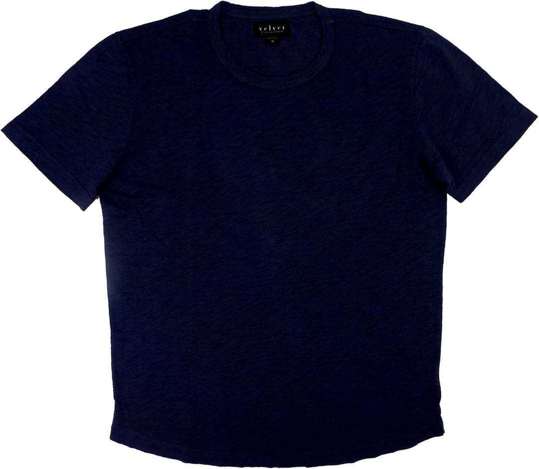 Velvet by Graham & Spencer Men's Amaro Rounded Hem Ss Crew (XX-Large, Midnight)