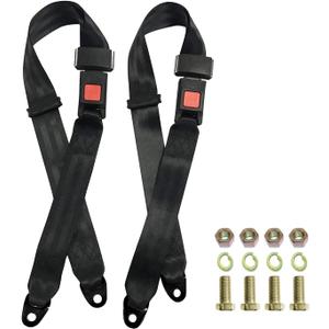 Golf Cart Seat Belt Kit Set of 2, Fits Most Golf Carts, EZGO, Yamaha, UTV, Front/Rear Seatbets, Universal, 2 Pack