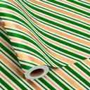 2 x MAYPLUSS Christmas Diagonal Stripe Gift Wrapping Paper - 17 Inch X 33 Feet - Classic Green and Luxury Gold Foil Crafty Stripe Gift Wrap for Holiday Wedding, Birthday Party Showers and Scrapbooking