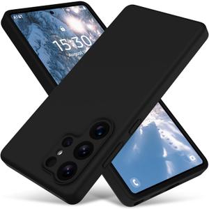 Varikke for Samsung Galaxy S25 Ultra Case, Liquid Silicone Upgrade [Full Camera Protection] [Anti-Scratch Microfiber Lining] Slim Soft Touch Gel Rubber Shockproof Phone Case 6.9", Black