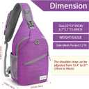 ZOMAKE Sling Bag,Small Crossbody Sling Backpack,Water Resistant Shoulder Daypack for Travel,Anti Thief Chest Bag for Hiking(Purple(Stripe))