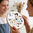 2 x Crafmanoe Hand Embroidery Kits for Beginners Adults, Crewel Embroidery DIY Kits, Stamped Cross Stitch Kits for Beginners Adults Craft Kits for Women, Entire Set of Embroidery Supplies & Video Tutorial