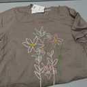 Lucky Brand Women's Embroidered Floral Classic Crewneck T-Shirt L