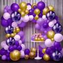 KatchOn, Purple and Gold Balloon Arch Kit - Big, Pack of 122 | Purple and Gold Balloon Garland Kit for Birthday, Baby Shower | Purple Graduation Balloons for Purple And Gold Graduation Decorations