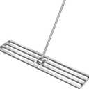 VIVOSUN 48" Lawn Leveling Rake, 48" x 10" x 78" Heavy-Duty Stainless Steel Lawn Leveler with 7FT Adjuatble Long Handle for High Effect, Metal Levelawn for Smooth Soil, Rustproof Rakes for Garden Yard