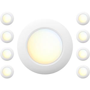8 Packs 6 Inch 5CCT Field Selectable LED Low Profile Recessed & Surface Mount Disk Light, Round, 15W, 920 Lumens, CRI80, 27K-30K-35K-40K-50K, Driverless, Dimmable, ETL & Wet Listed, White