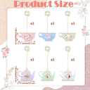 18 Pcs Tea Time Place Card Holders Wooden Teapot Teacup Table Card Holders Sign Stands for Spring Wonderland Wedding Holiday Baby Shower, Cards Not Included