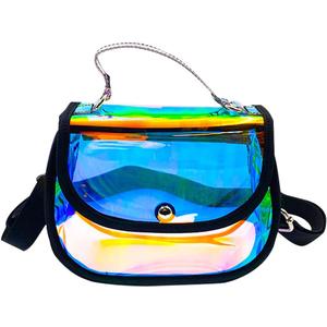 TotePrint Holographic Clear Tote Bag Waterproof PVC Handbags for Work,Shopping,Beach,Stadium,Travel,Swim Venue or Concert