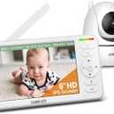 ANMEATE 6 Inch Baby Monitor with Camera and Audio - No WiFi, 48-Hour Battery, Thermal Sensor, Remote Pan/Tilt/Zoom, Two-Way Talk, Lullabies&White Noise, 1000ft Range