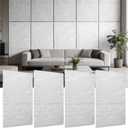 4 3D Faux Stone Wall Panels, 4PCS PU Stone Panels-47.24"x23.62" Wainscoting Panels for Interior Wall Decor, Waterproof Stone Texture Panels for DIY, TV Wall, Bedroom, Living Room, Office & Home