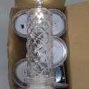 Rose Shadow LED Flameless Candles, 6PCS Romantic Battery Operated Candles Led Pillar Candles for Valentines Anniversary Wedding Christmas Decorations (White, D 2.5" x H 7.2")