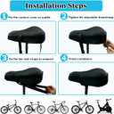Geronmine Gel Bike Seat Cover Padded Bicycle Saddle Covers for Women & Men, Most Comfortable Exercise Bike Seat Cushion Cover, Soft for Spin Indoor Outdoor Cycling Class Mountain Stationary Bikes