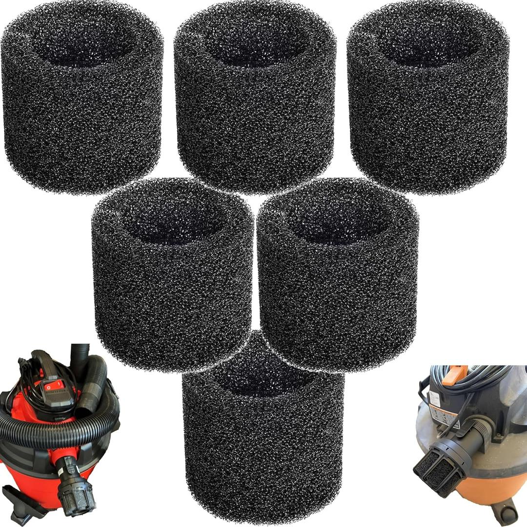 For Shop Vac Muffler Foam Replacement (6 Pack) - High-Density Noise Reduction Foam for Craftsman & RIDGID 2.5" Wet/Dry Vacuum Muffler Diffuser CMXZVBE38660