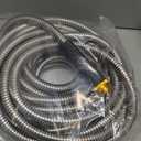 HERZO 50FT Metal Garden Hose, Ultra Flexible Stainless Steel Water Hose, Non-Kinking, Leak-Resistant Design with Solid Brass Connectors