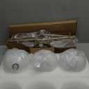 3-Light Bathroom Light Fixtures, Brushed Nickel Vanity Lights for Bathroom with Milky White Ball Shades, 18.9 inch Bathroom Lighting Fixtures Over Mirror, Wall Sconce for Bedroom (Bulb Not Included)