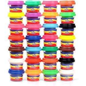 2 x Waybla 28 Packs Easter Modeling Dough for Kids, 14 Colors, 1 Oz Mini Cans, Non-Toxic Soft Dough for Easter Basket Stuffers, Party Favors, Classroom Prizes, Toddler Arts and Crafts