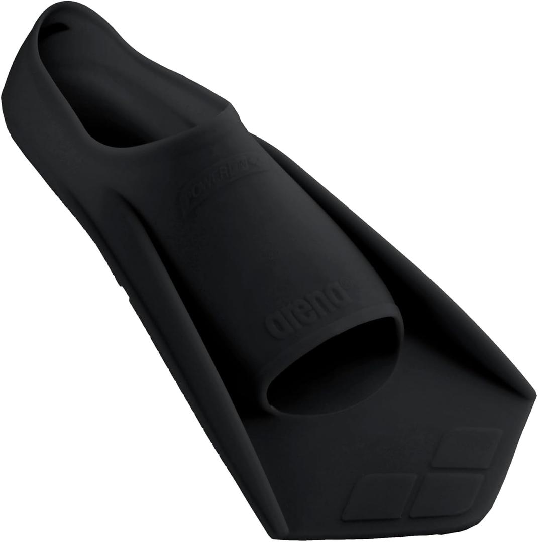 Arena Powerfin Training Fins (7.5-8.5, Black - Silver)