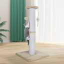 Cat Scratching Post 34 Inches Heavy Duty and Thicker Cat Scratching Post Sisal Rope with Hanging Ball and Mice Scratching Post for Indoor Cats and Adult(Beige)