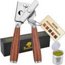 Upgraded Efficient Manual Can Opener - Selected Solid Wood Handle, Sharp and Smooth Blade Edge, Portable Design, Easy-Open Large Knob, Versatile for Various Bottle CapsRosewood