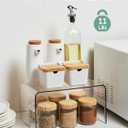 Syntus Clear Cabinet Organizer, Kitchen Shelf Organizers Set of 2 for Pantry Shelf, Plate & Spice Rack Organization