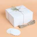 mudrit White Gift Boxes (Pack of 10) Size 8x8x4 Inches, Thick Paper Boxes with Lids, Tags & Jute Rope for Bridesmaid Proposals, Wedding Presents, Birthday Party Favor, Baby Shower and Christmas