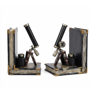 ISOTO Shelf Book Ends, Heavy Vintage Storage Hipster Office Study CDs DVDs Travel Exploration Gifts Decoration Organiser