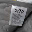 DJY Yellow Boho Quilt Set Queen Size, Striped Floral Yellow and Grey Bedspread Coverlet, 3 Pieces Patchwork Stripe Quilt Bedding Set Soft Microfiber Reversible Bedspread for All Season (96"x90")