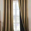 Gold Blackout Curtains for Bedroom and Living Room 2 Panels Set 52 inches Wide 104 inches Length Thermal Insulate Curtains, Cold or Heat and Full Light Blocking Curtains