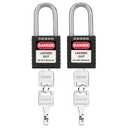 Lockout Tagout Locks Set, 2 Black Lockout Tagout Safety Padlocks Keyed Different, 2 Keys Per Lock, 1001