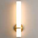 Gold Wall Sconce - 18in Modern Bathroom Sconce Wall Lighting 18W 3000K LED Dimmable Wall Sconce Light with Acrylic Lampshade Brass Wall Sconce for Living Room Corridor Mirror Bedroom Stairs (18in-1 pack)
